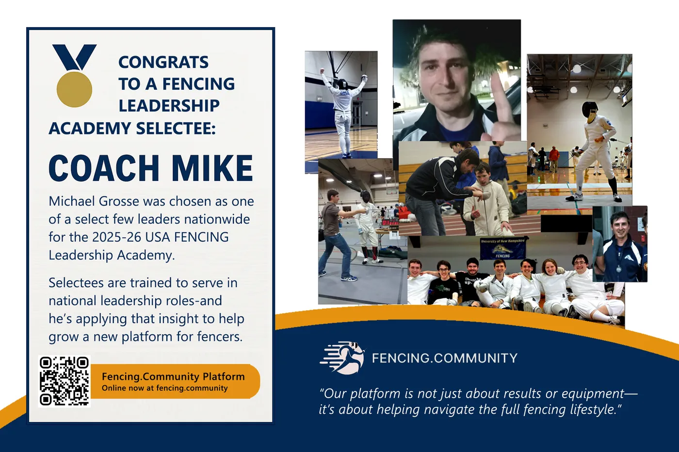 USA Fencing Leadership Academy selectee — Coach Mike